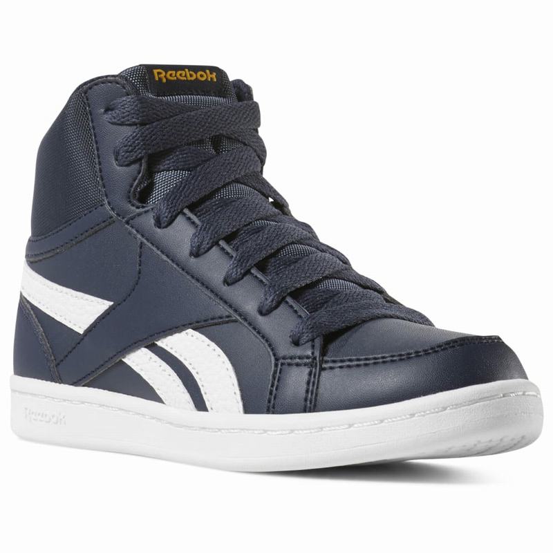 Reebok Royal Prime Mid Tenisky Chlapcenske - Námornícka Modrá/Biele UH6120JL